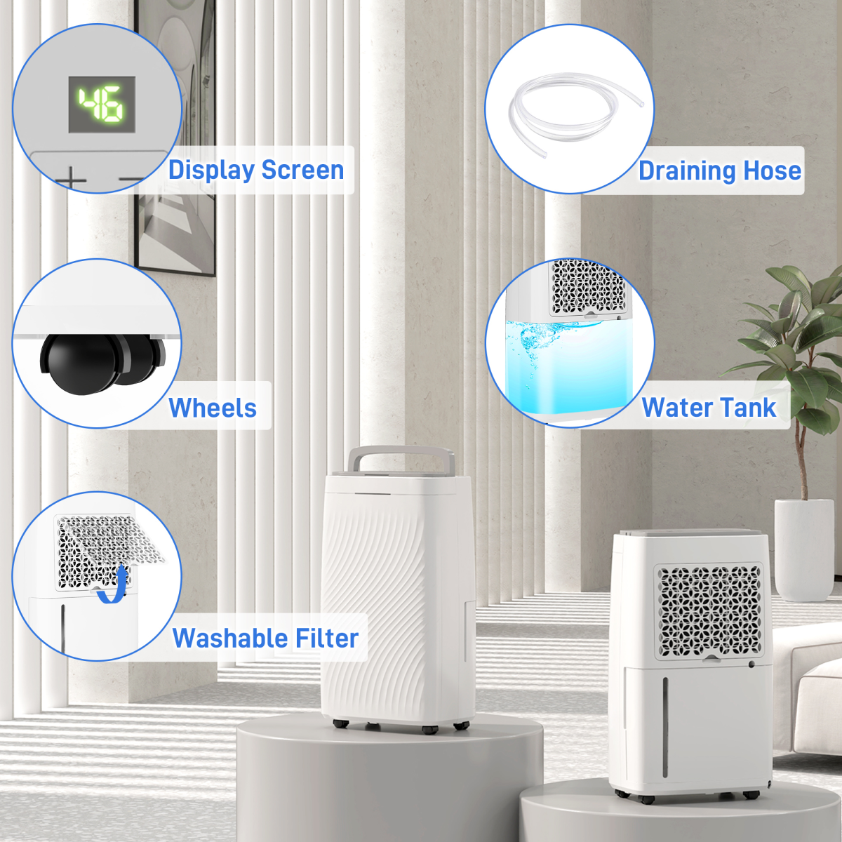 HOMCOM 16L/Day Dehumidifier