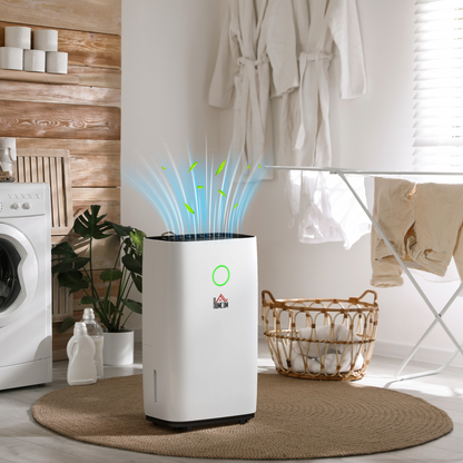 HOMCOM 16L/Day Portable Quiet Dehumidifier