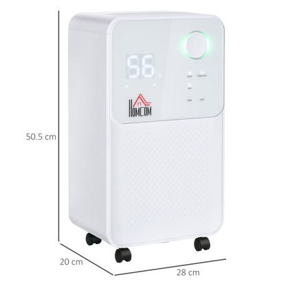 HOMCOM 16L/Day Portable Quiet Dehumidifier