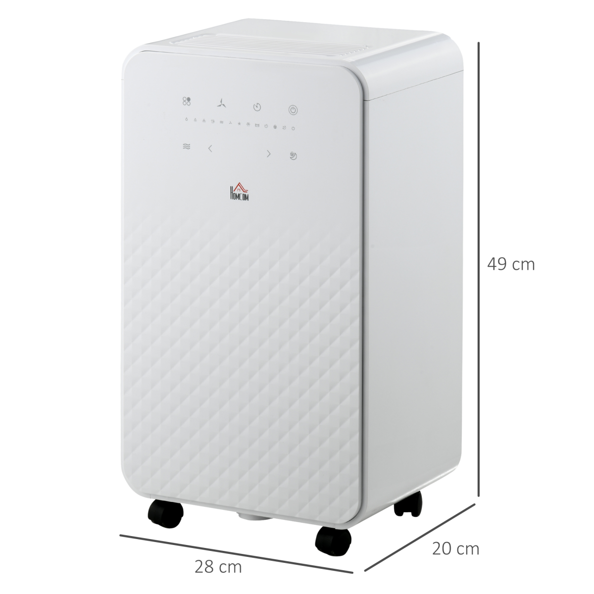 HOMCOM 10L/Day Portable Quiet Air Dehumidifier with Purifier