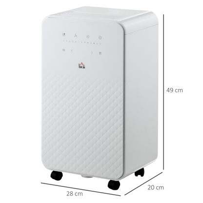HOMCOM 10L/Day Portable Quiet Air Dehumidifier with Purifier