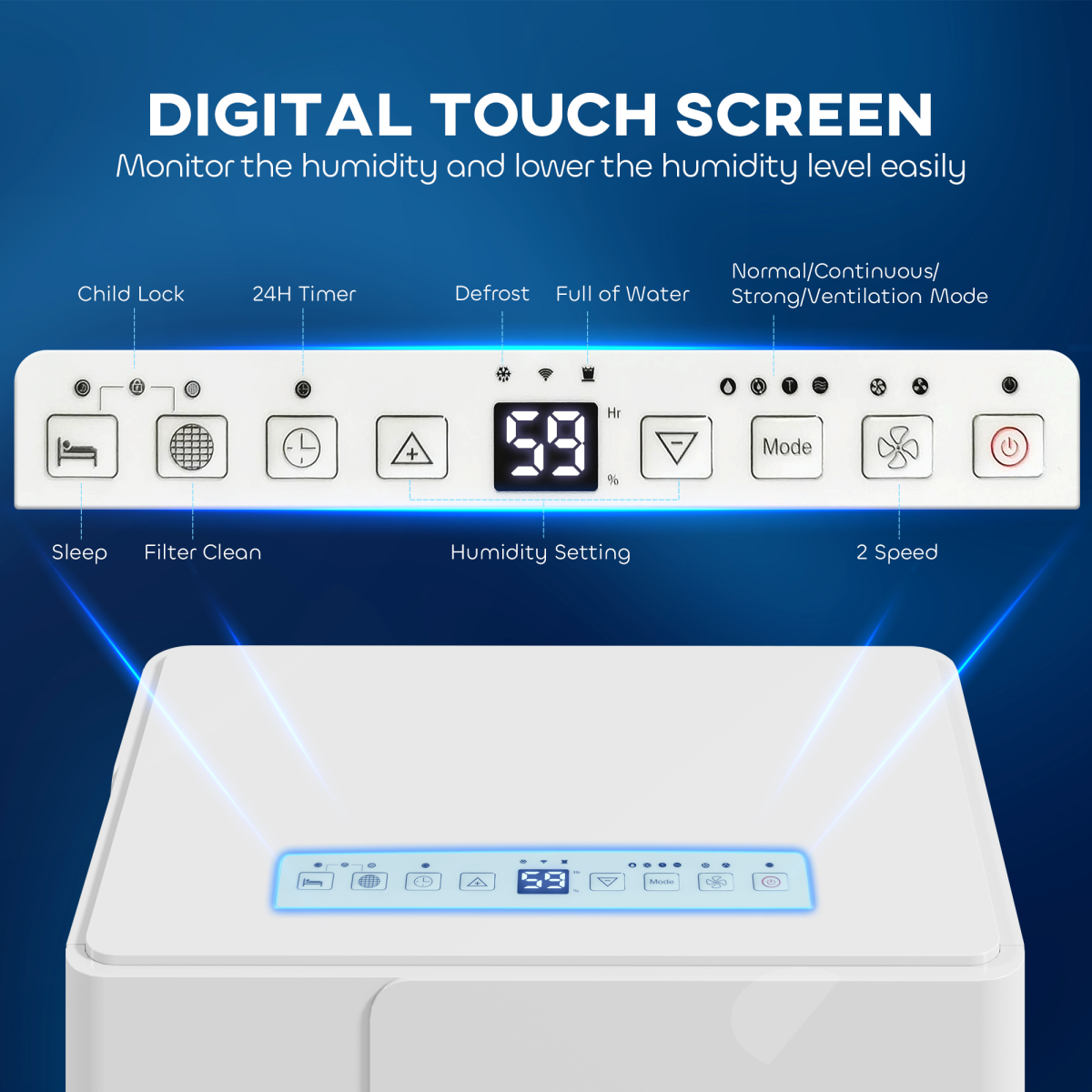 HOMCOM 30L/Day Dehumidifier with Filter