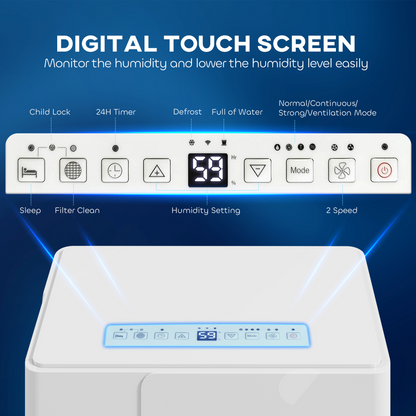 HOMCOM 30L/Day Dehumidifier with Filter