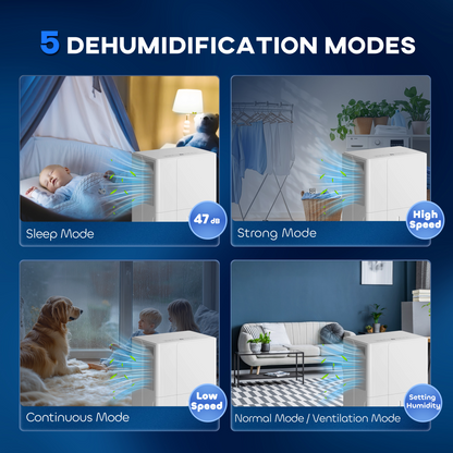 HOMCOM 30L/Day Dehumidifier with Filter