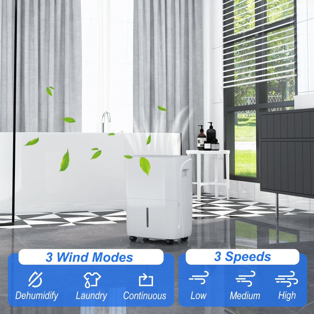 HOMCOM 30L/Day Dehumidifier, with Auto-Clean Filter