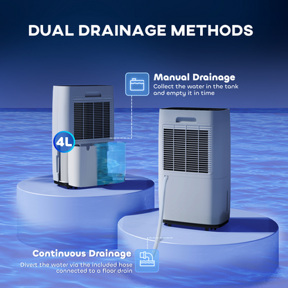 HOMCOM 20L/Day Portable Quiet Dehumidifier