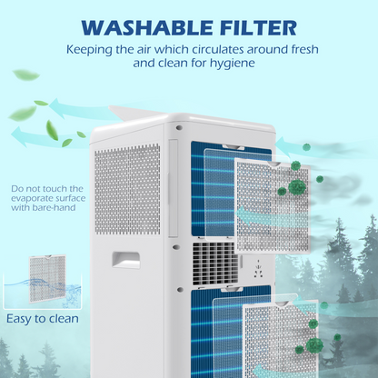 HOMCOM 12,000 BTU Portable Air Conditioner with Dehumidifier
