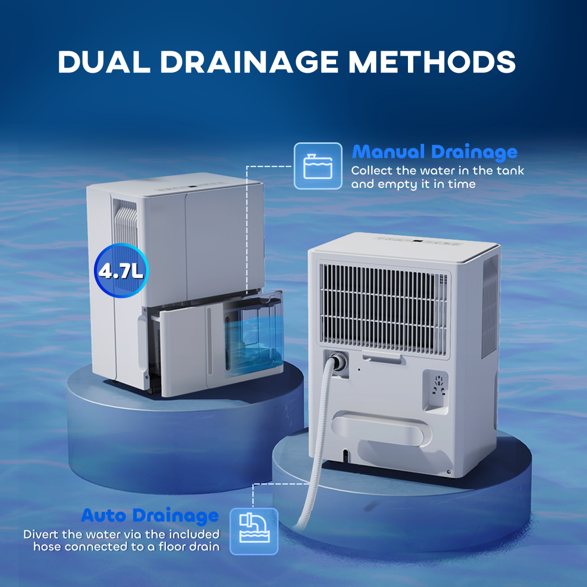 HOMCOM 30L/Day Dehumidifier with Filter