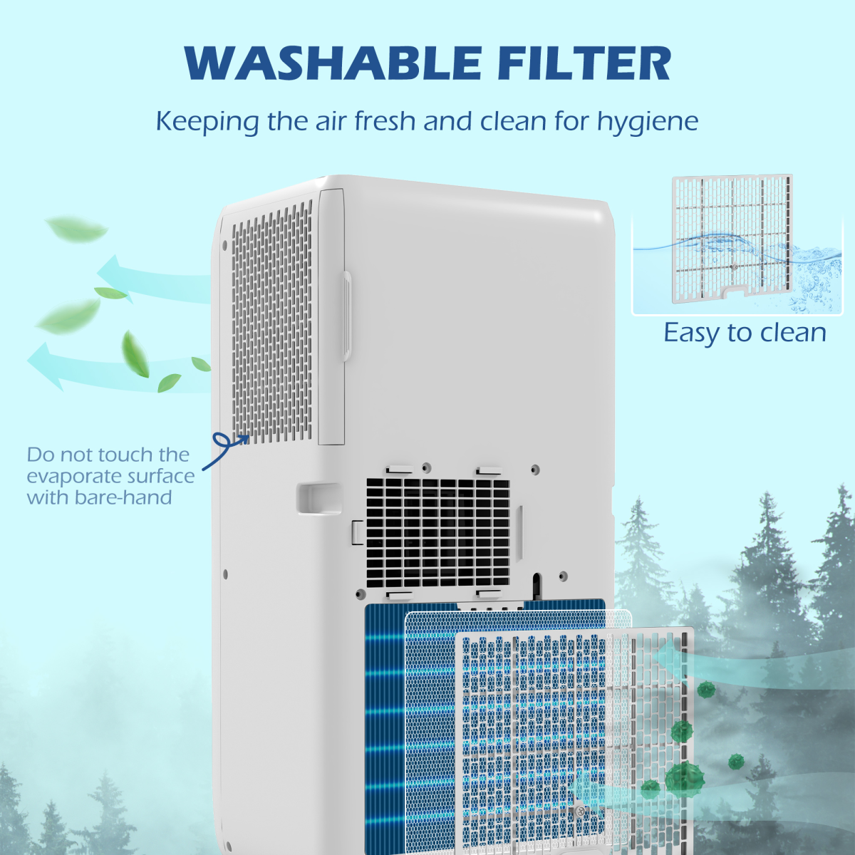 HOMCOM 9,000 BTU Portable Air Conditioner, Dehumidifier