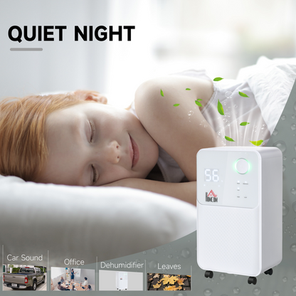 HOMCOM 16L/Day Portable Quiet Dehumidifier