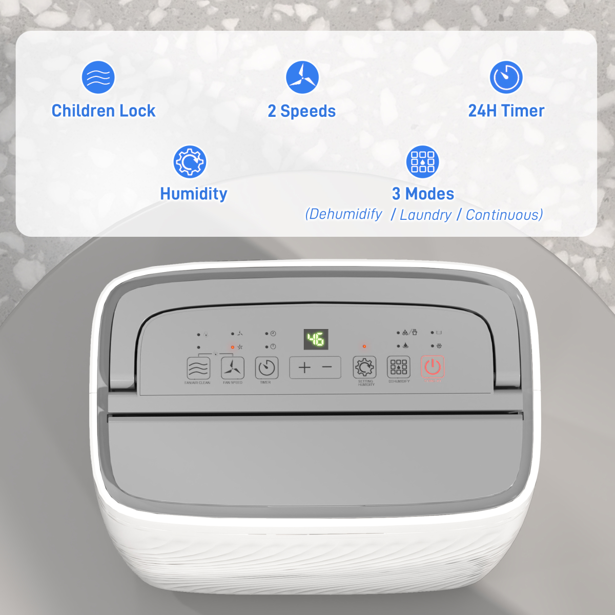 HOMCOM 16L/Day Dehumidifier