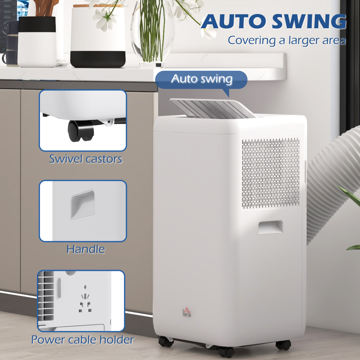 HOMCOM 12,000 BTU Portable Air Conditioner with Dehumidifier