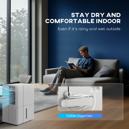 HOMCOM 30L/Day Dehumidifier with Filter